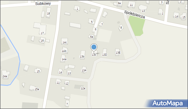 Subkowy, Wybickiego Józefa, gen., 13c, mapa Subkowy