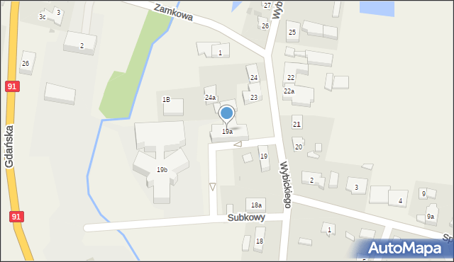 Subkowy, Wybickiego Józefa, gen., 19a, mapa Subkowy