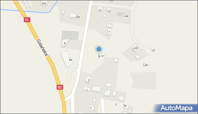 Subkowy, Wybickiego Józefa, gen., 5, mapa Subkowy