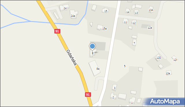Subkowy, Wybickiego Józefa, gen., 8, mapa Subkowy