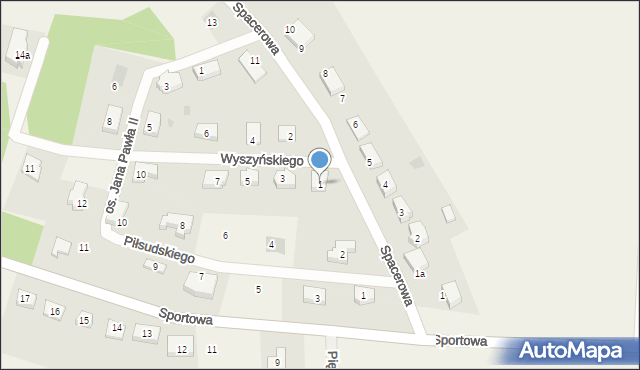 Subkowy, Wyszyńskiego Stefana, ks. kard., 1, mapa Subkowy