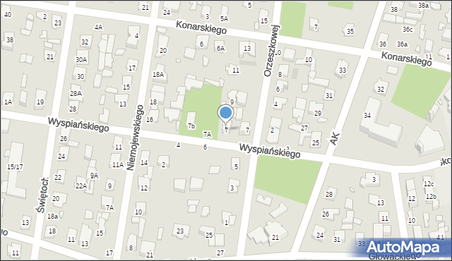 Sulejówek, Wyspiańskiego Stanisława, 7, mapa Sulejówek