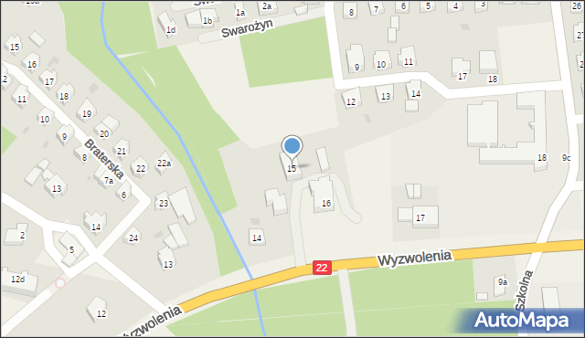 Swarożyn, Wyzwolenia, 15, mapa Swarożyn