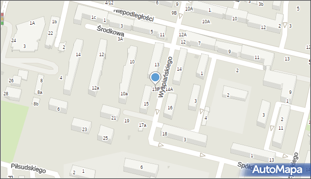 Świdnik, Wyspiańskiego Stanisława, 13B, mapa Świdnika