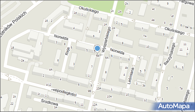 Świdnik, Wyspiańskiego Stanisława, 5A, mapa Świdnika