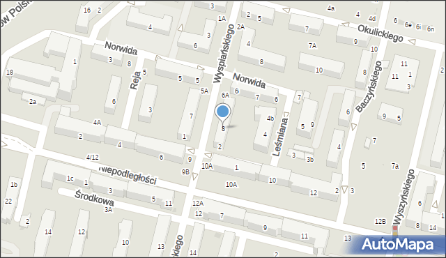 Świdnik, Wyspiańskiego Stanisława, 8, mapa Świdnika