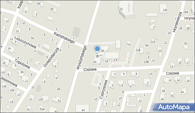 Świdnik, Wyszyńskiego Stefana, ks. kard., 38, mapa Świdnika