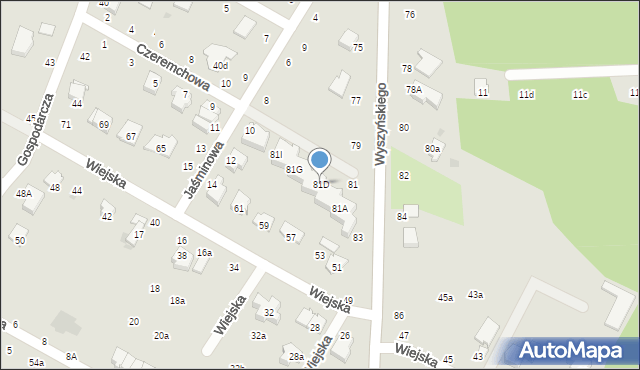Świdnik, Wyszyńskiego Stefana, ks. kard., 81D, mapa Świdnika