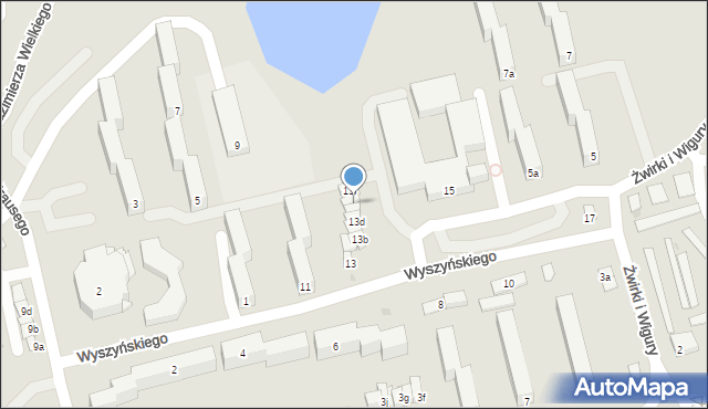 Świecie, Wyszyńskiego Stefana, ks. kard., 13g, mapa Świecie