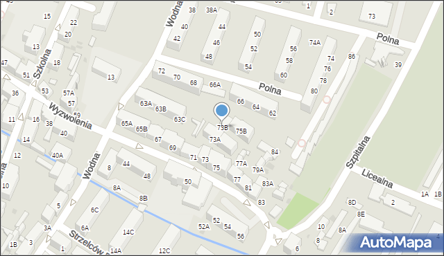 Świętochłowice, Wyzwolenia, 73B, mapa Świętochłowice