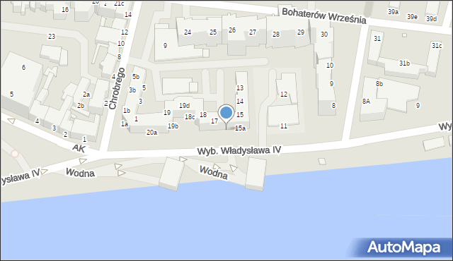 Świnoujście, Wybrzeże Władysława IV, 16a, mapa Świnoujście