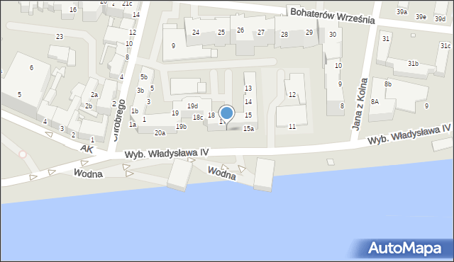 Świnoujście, Wybrzeże Władysława IV, 17b, mapa Świnoujście