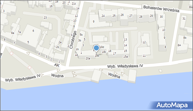 Świnoujście, Wybrzeże Władysława IV, 19b, mapa Świnoujście