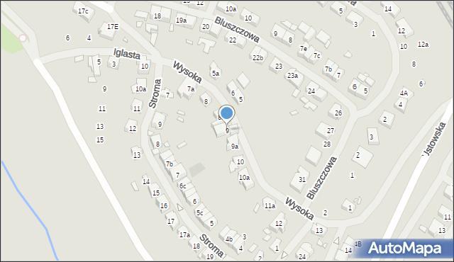Szczecin, Wysoka, 9, mapa Szczecina