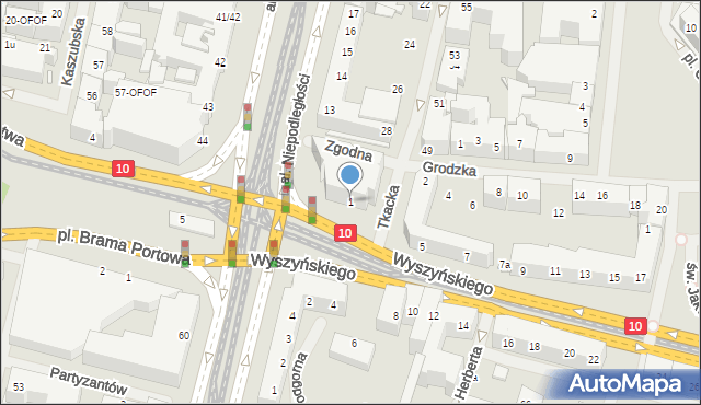 Szczecin, Wyszyńskiego Stefana, ks. kard., 1, mapa Szczecina