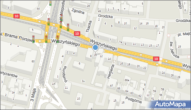 Szczecin, Wyszyńskiego Stefana, ks. kard., 10, mapa Szczecina