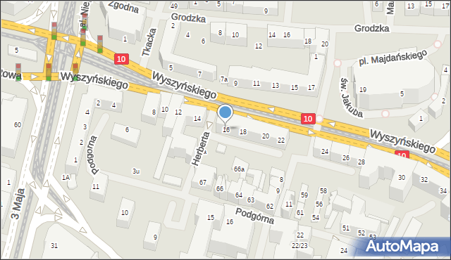 Szczecin, Wyszyńskiego Stefana, ks. kard., 16, mapa Szczecina