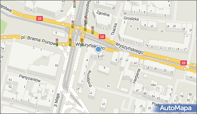 Szczecin, Wyszyńskiego Stefana, ks. kard., 4, mapa Szczecina