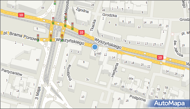 Szczecin, Wyszyńskiego Stefana, ks. kard., 8, mapa Szczecina