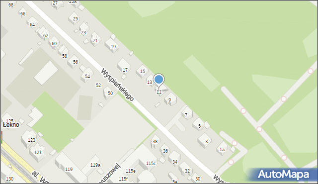 Szczecin, Wyspiańskiego Stanisława, 11, mapa Szczecina