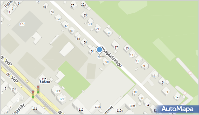 Szczecin, Wyspiańskiego Stanisława, 52, mapa Szczecina