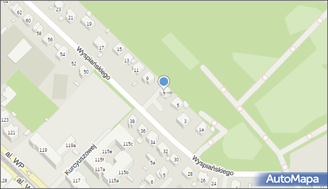 Szczecin, Wyspiańskiego Stanisława, 7, mapa Szczecina