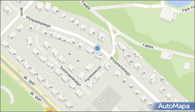 Szczecin, Wyspiańskiego Stanisława, 76, mapa Szczecina