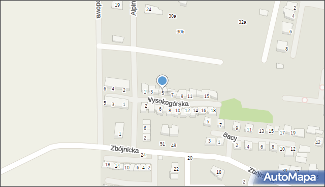 Szczecin, Wysokogórska, 5, mapa Szczecina