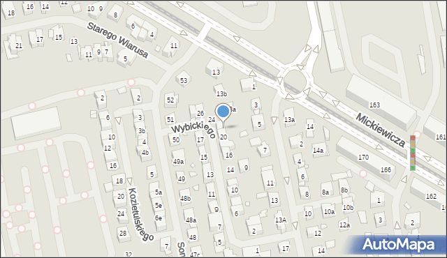 Szczecin, Wybickiego Józefa, gen., 22, mapa Szczecina