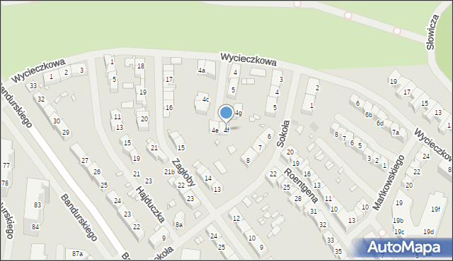 Szczecin, Wycieczkowa, 4f, mapa Szczecina