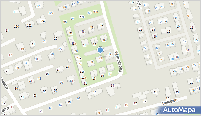 Szczecin, Wymarzona, 23, mapa Szczecina