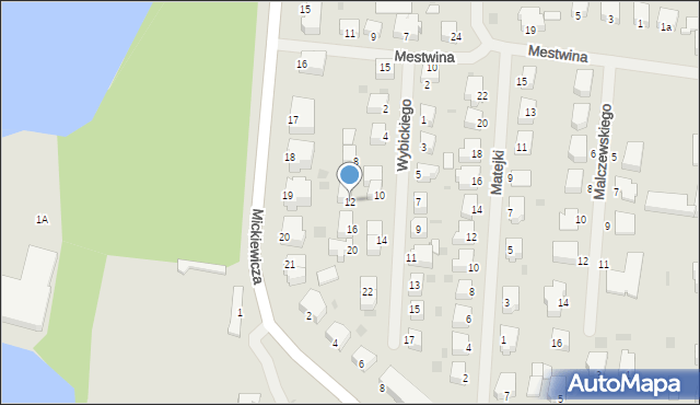 Szczecinek, Wybickiego Józefa, gen., 12, mapa Szczecinek