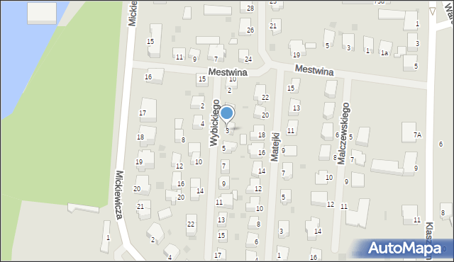 Szczecinek, Wybickiego Józefa, gen., 3, mapa Szczecinek