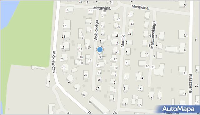 Szczecinek, Wybickiego Józefa, gen., 9, mapa Szczecinek