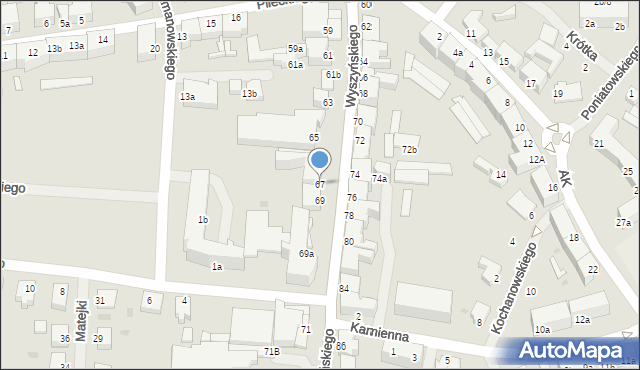 Szczecinek, Wyszyńskiego Stefana, ks. kard., 67, mapa Szczecinek