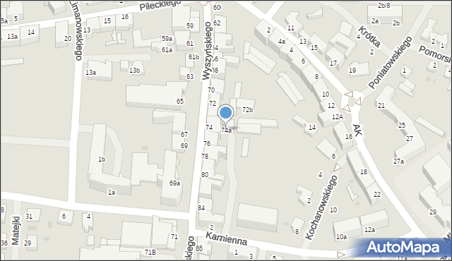 Szczecinek, Wyszyńskiego Stefana, ks. kard., 74a, mapa Szczecinek