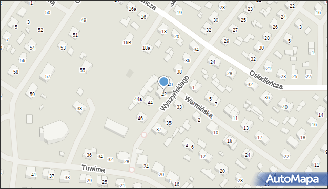 Szczytno, Wyszyńskiego Stefana, ks. kard., 42, mapa Szczytno