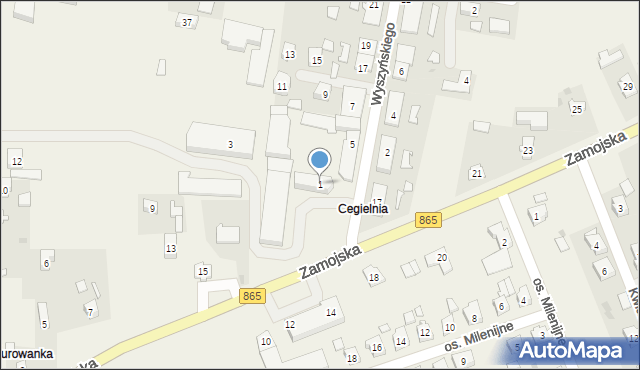Szówsko, Wyszyńskiego Stefana, ks. kard., 1, mapa Szówsko