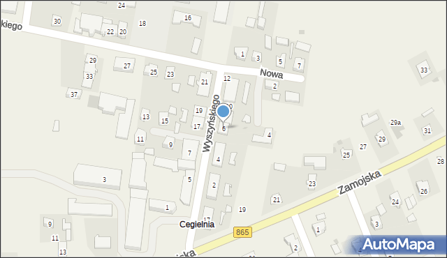 Szówsko, Wyszyńskiego Stefana, ks. kard., 6, mapa Szówsko