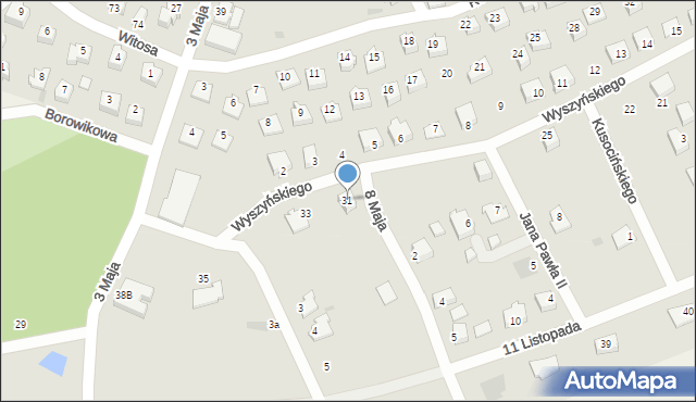 Szprotawa, Wyszyńskiego Stefana, ks. kard., 31, mapa Szprotawa