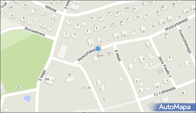 Szprotawa, Wyszyńskiego Stefana, ks. kard., 33, mapa Szprotawa