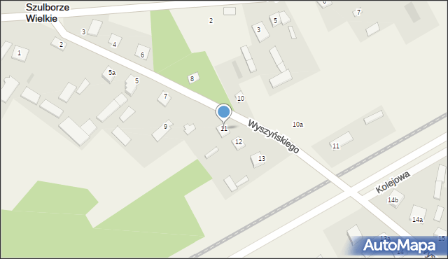 Szulborze Wielkie, Wyszyńskiego Stefana, ks. kard., 11, mapa Szulborze Wielkie