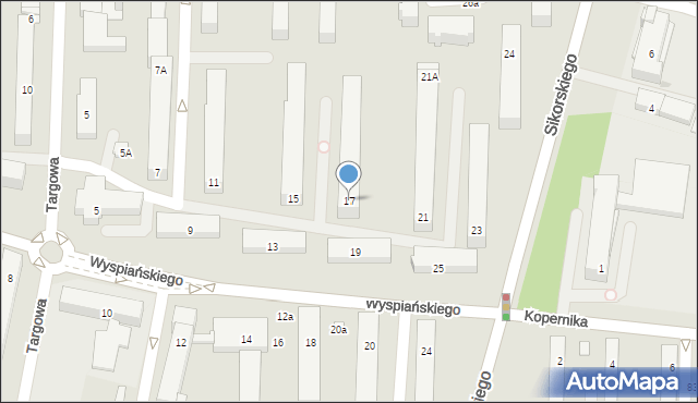 Tarnobrzeg, Wyspiańskiego Stanisława, 17, mapa Tarnobrzegu