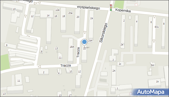 Tarnobrzeg, Wyspiańskiego Stanisława, 22, mapa Tarnobrzegu