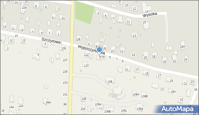 Tarnowiec, Wypoczynkowa, 3, mapa Tarnowiec