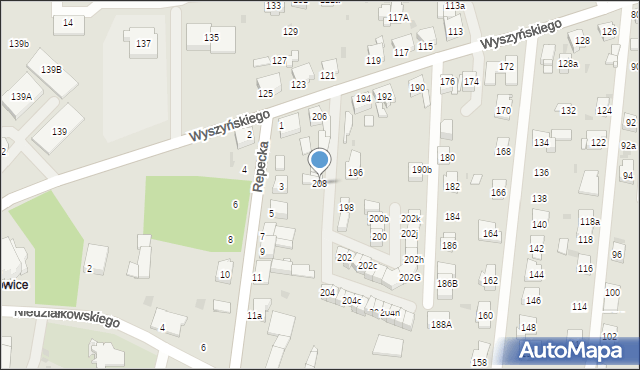 Tarnowskie Góry, Wyszyńskiego Stefana, ks. kard., 208, mapa Tarnowskie Góry