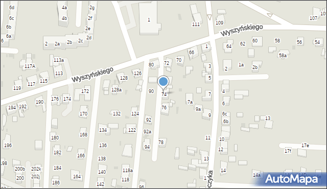 Tarnowskie Góry, Wyszyńskiego Stefana, ks. kard., 74, mapa Tarnowskie Góry