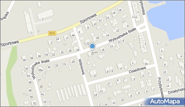 Tolkmicko, Wybudówka Biała, 21, mapa Tolkmicko