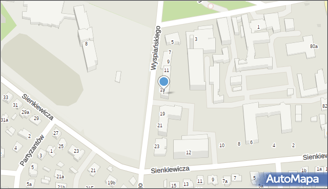 Tomaszów Lubelski, Wyspiańskiego Stanisława, 17a, mapa Tomaszów Lubelski