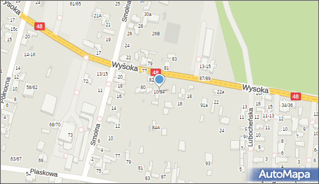 Tomaszów Mazowiecki, Wysoka, 12, mapa Tomaszów Mazowiecki